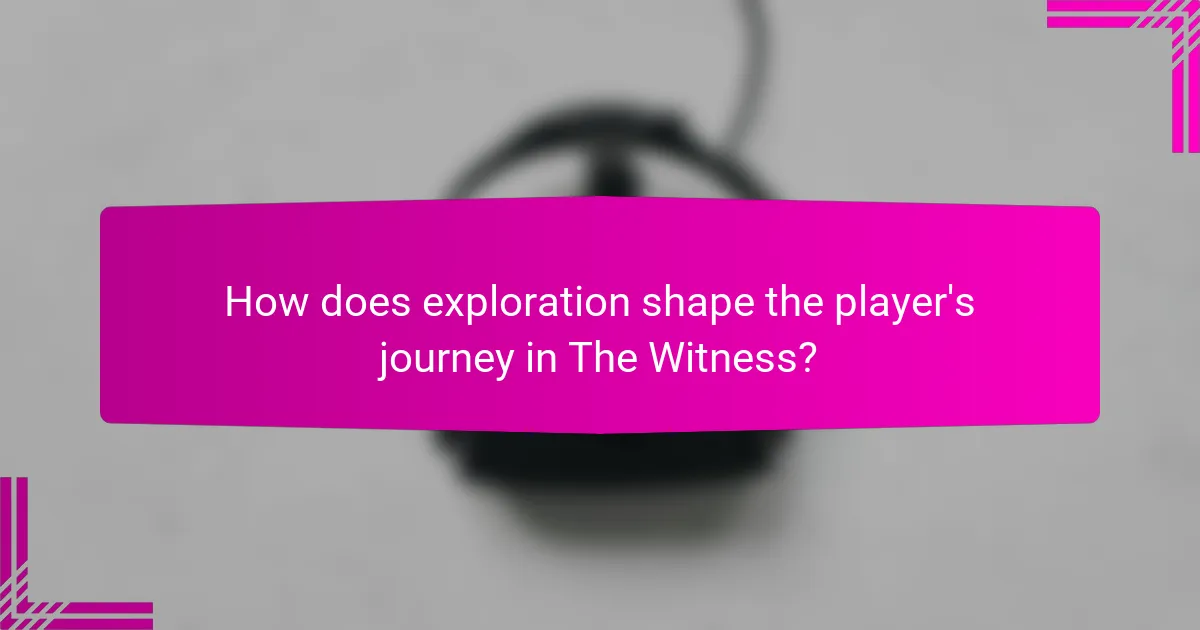 How does exploration shape the player's journey in The Witness?