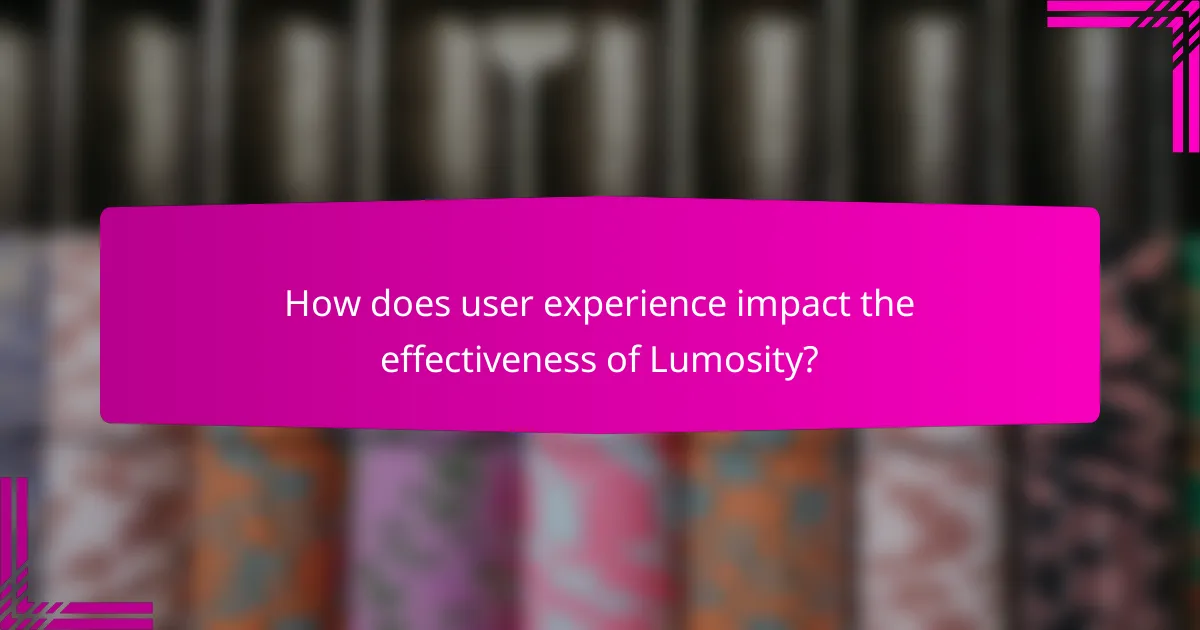 How does user experience impact the effectiveness of Lumosity?