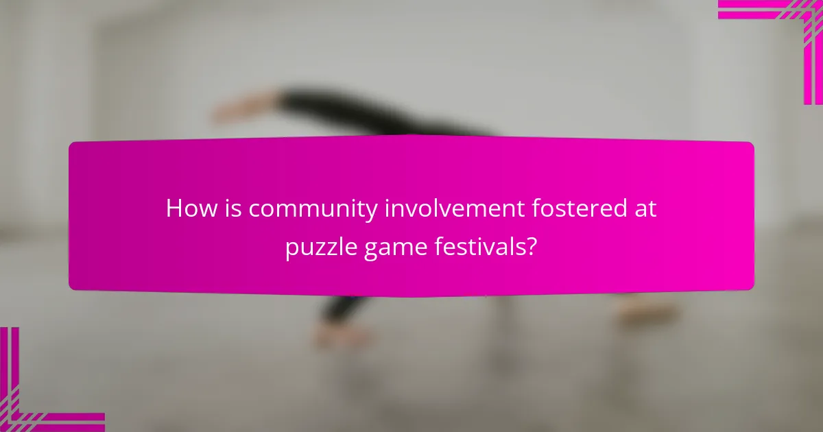 How is community involvement fostered at puzzle game festivals?