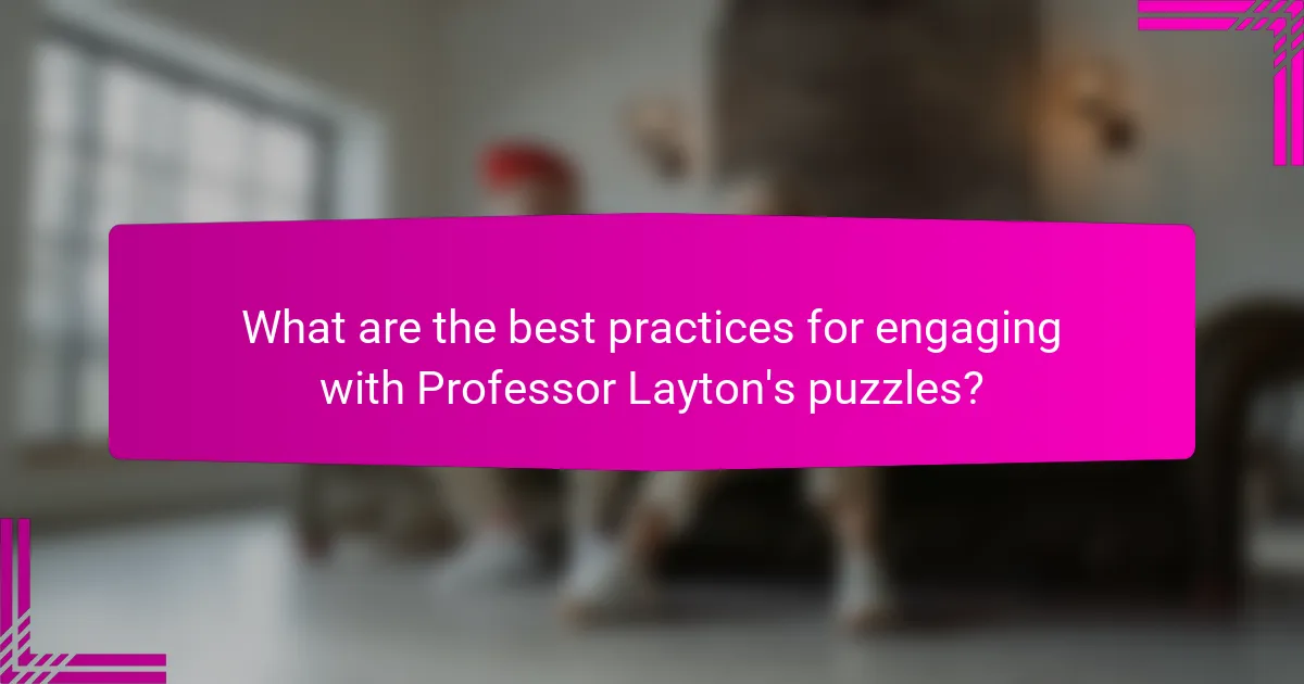 What are the best practices for engaging with Professor Layton's puzzles?