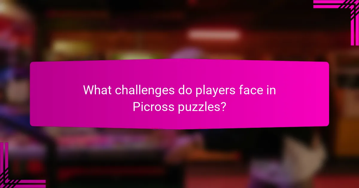 What challenges do players face in Picross puzzles?
