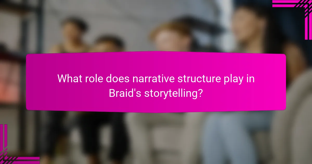 What role does narrative structure play in Braid's storytelling?