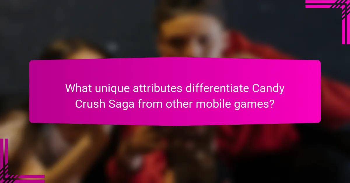 What unique attributes differentiate Candy Crush Saga from other mobile games?
